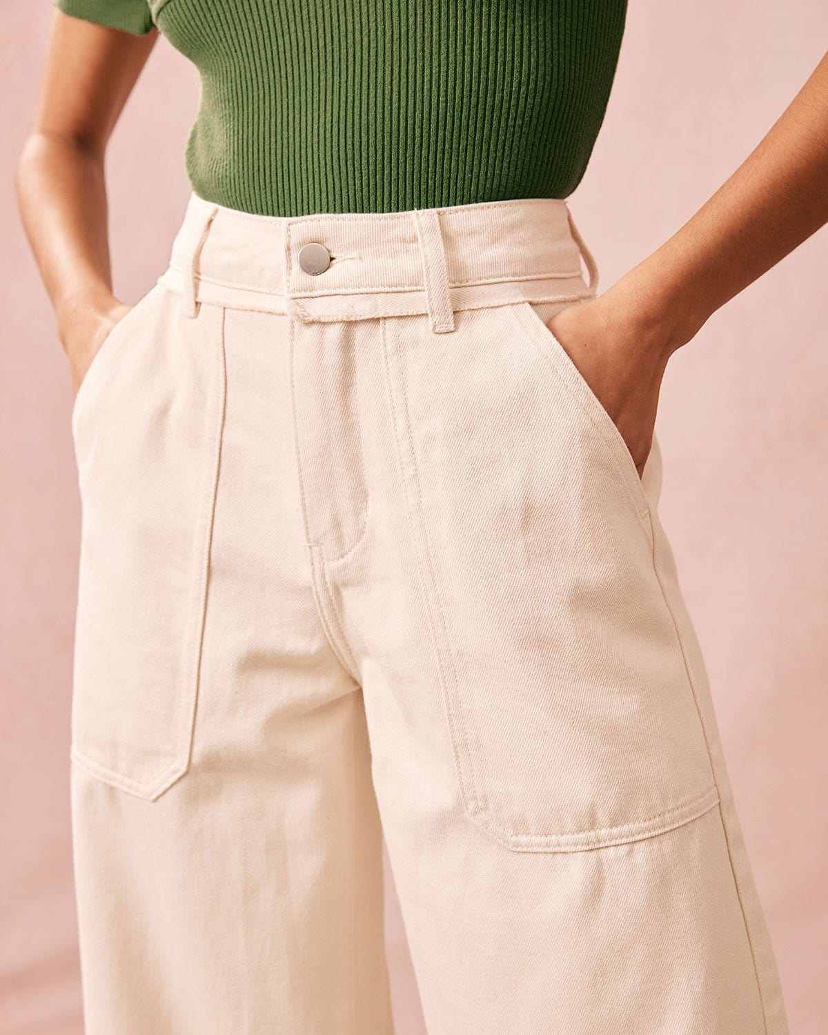 The White High Waisted Wide Leg Jeans