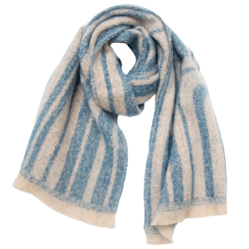 Women's Casual Minimalist Stripe Polyester Scarf