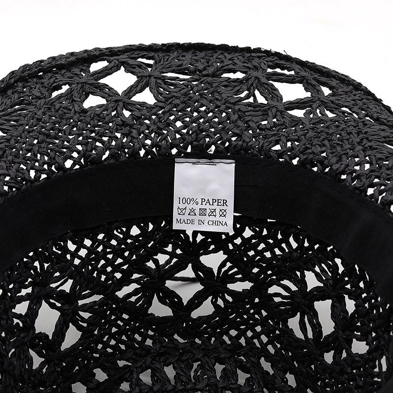 Women's Basic Solid Color Wide Eaves Straw Hat