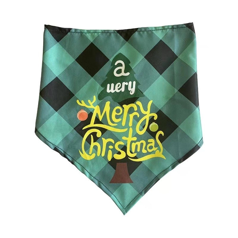 British Style Polyester Christmas Lattice Pet Saliva Towel