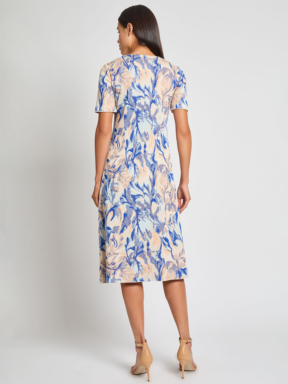 Floral Jacquard Soft Knit Midi Dress - Modern Fit