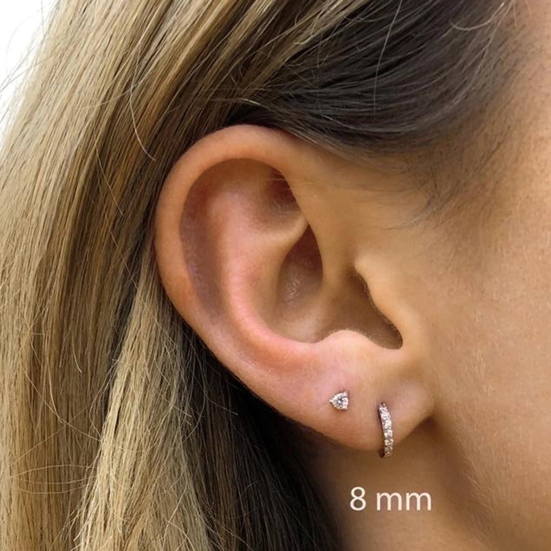 Fashion Round Brass Inlay Zircon Hoop Earrings 1 Pair