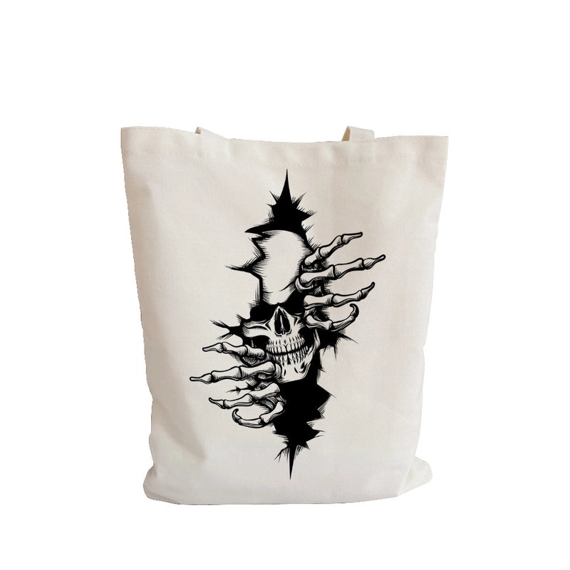 Women's Casual Pumpkin Skeleton Shopping Bags
