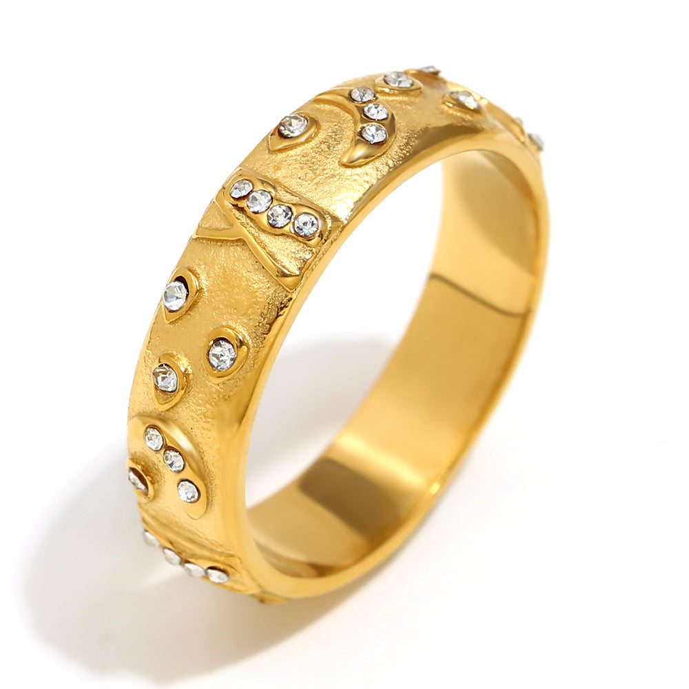 Ins Fashion Niche Advanced Versatile Ring Bracelet Stainless Steel 18K Gold Plated Tarot Earrings Female