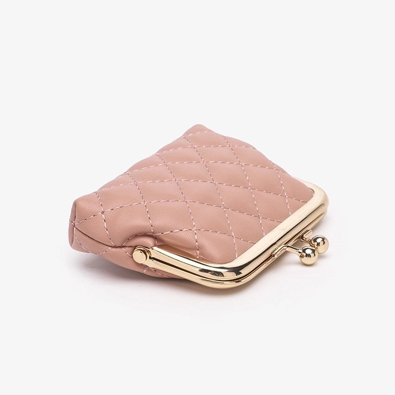 Women's Solid Color Pu Leather Clipped Button Wallets