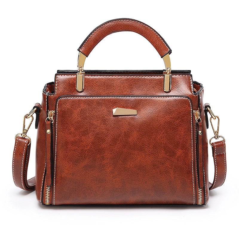 Women's Medium Pu Leather Solid Color Vintage Style Classic Style Zipper Crossbody Bag