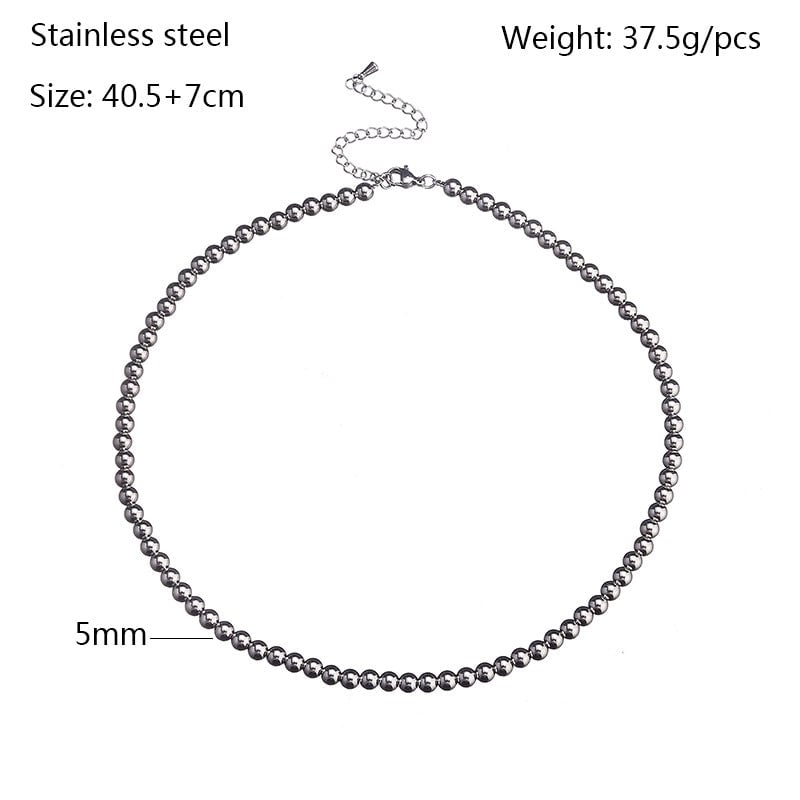 Modern Style Round Stainless Steel Necklace