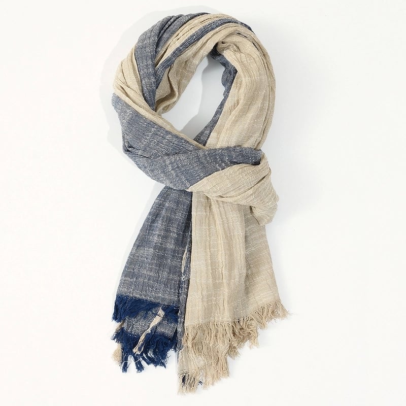 Men's Scarf Spring. Autumn And Winter Scarf Color Matching Yarn-dyed Thin Casual Men's Scarf