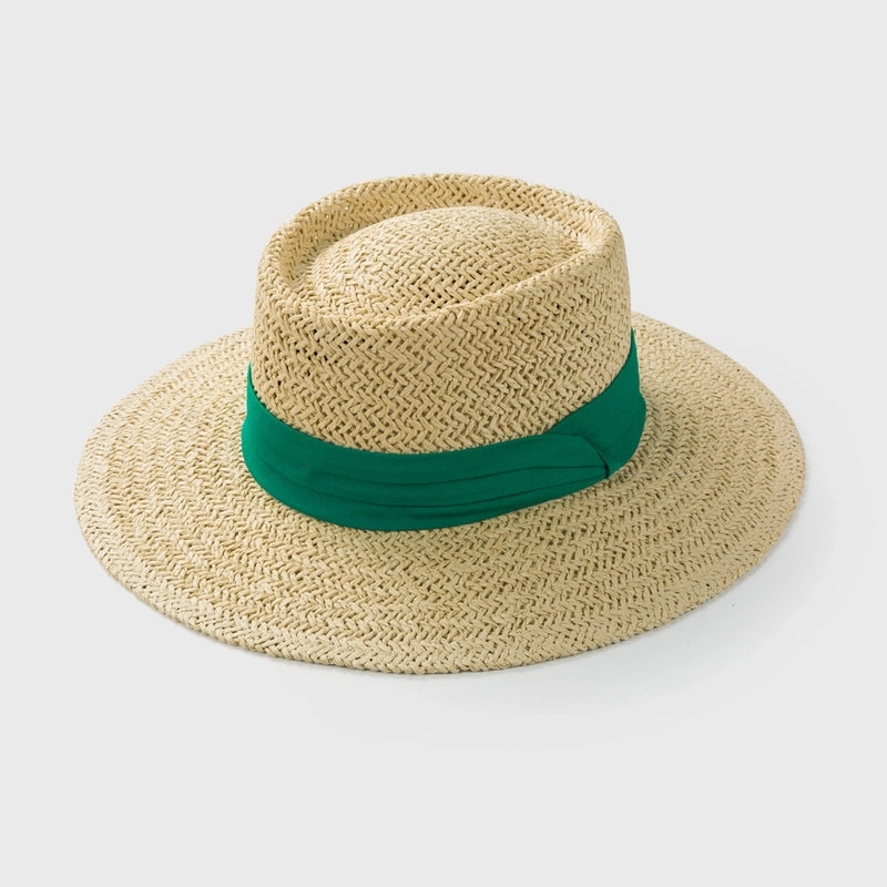 Version Of Straw Woven Concave Top Hat Spring And Summer Sunscreen Sunshade Top Hat