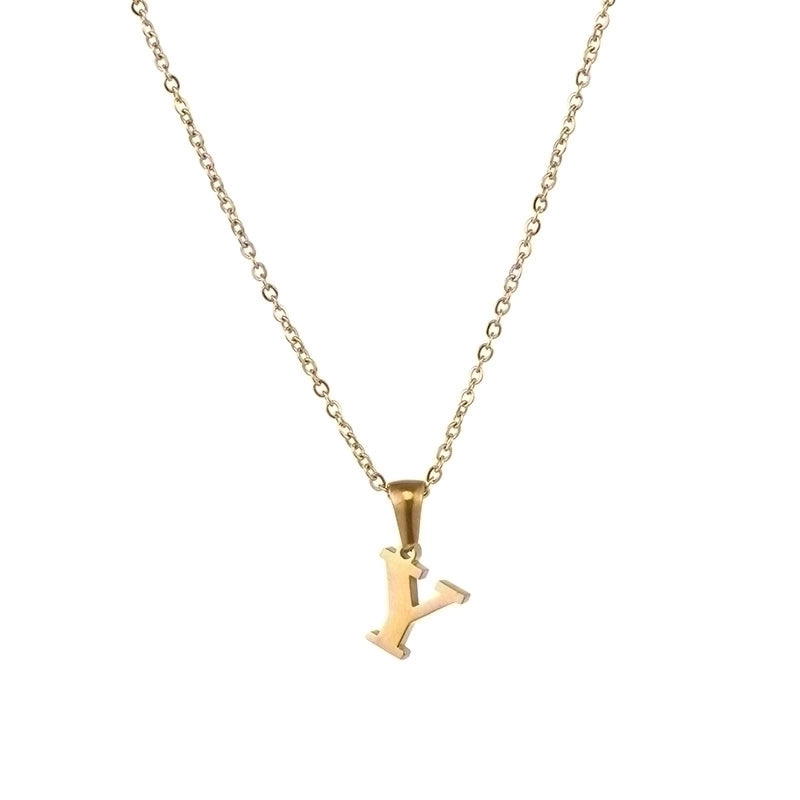 Minimalist Letter Stainless Steel Necklace 1 Piece