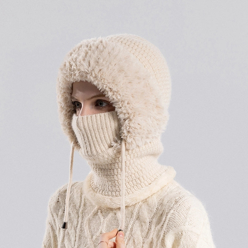 Women's Basic Minimalist Solid Color Ear Warap Wool Cap