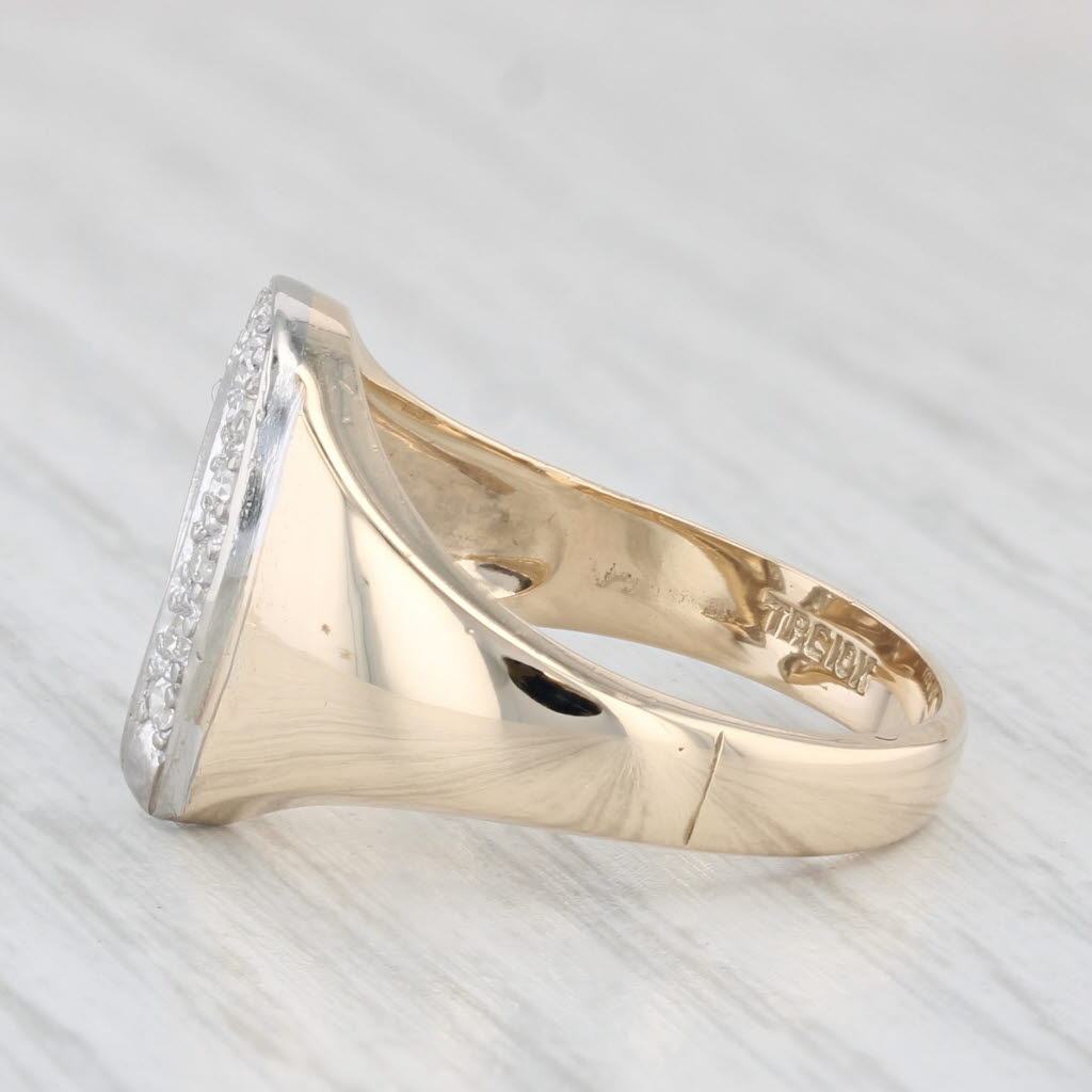 0.18ctw Diamond Horseshoe Ring 10k Yellow Gold Size 8.25 Luck Western
