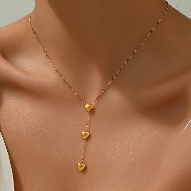 Casual Heart Shape 304 Stainless Steel Polishing Plating Stainless Steel Necklaces