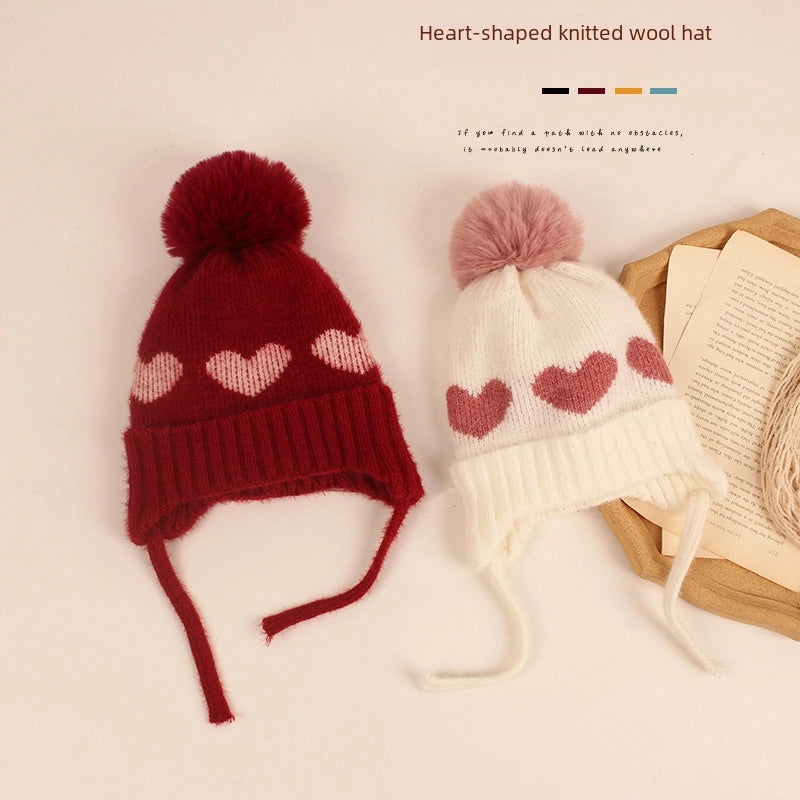 Baby Hat Baby Children's Autumn And Winter Thickened Wool Hat Boys And Girls Korean Fashion Winter Cute Knitted Hat