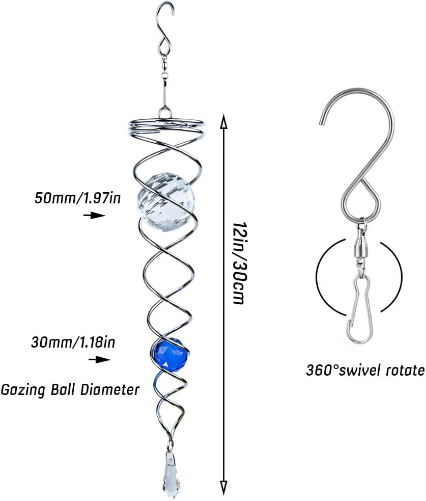 🎐LAST DAY SALE 49% OFF🔥-Gazing Ball Spiral Tail Wind Spinner Stabilizer