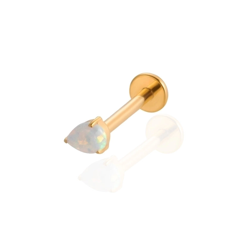1 Piece Ear Cartilage Rings & Studs IG Style Cool Style Geometric Water Droplets Pure Titanium Plating Inlay Zircon