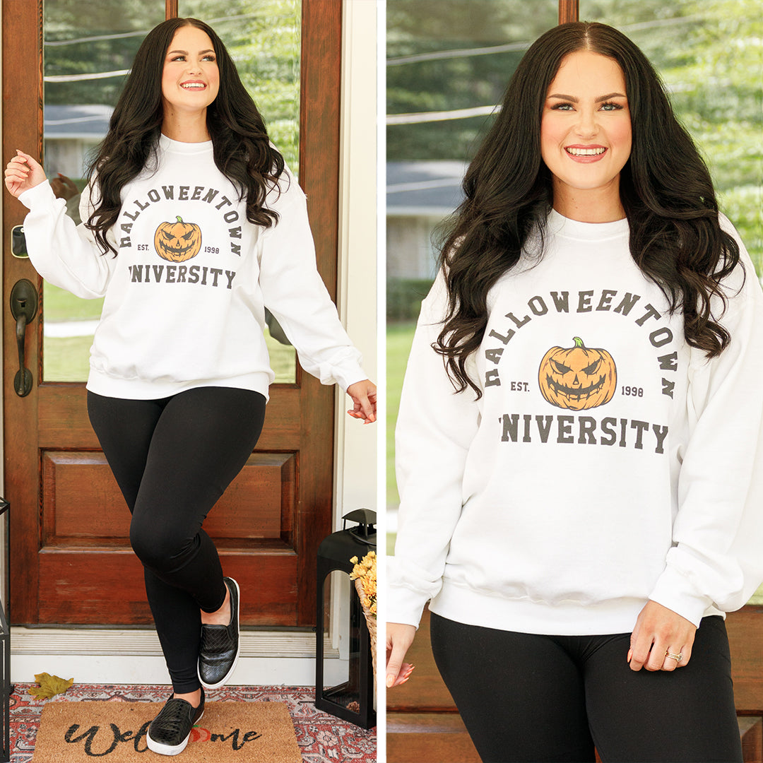 Halloweentown Mascot Sweatshirt. White