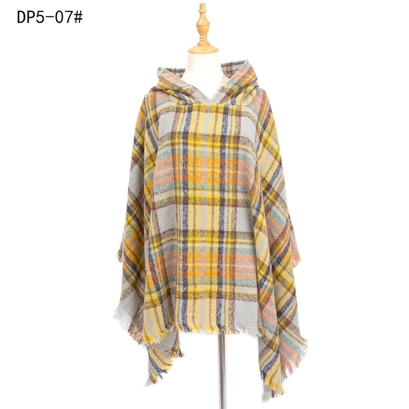 Women's Streetwear Plaid Polyester Tassel Shawl