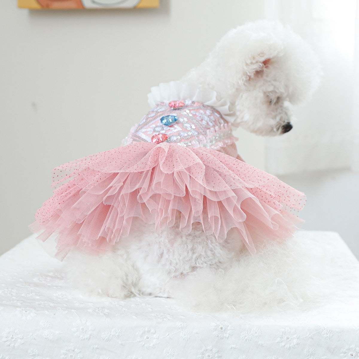 Heart Flower Dog Cat Princess Dress