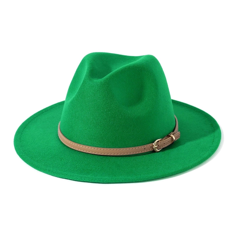 Fashion Flat Top Hat Women's British French Socialite Elegant Felt Hat Autumn And Winter Warm Jazz Hat Men's