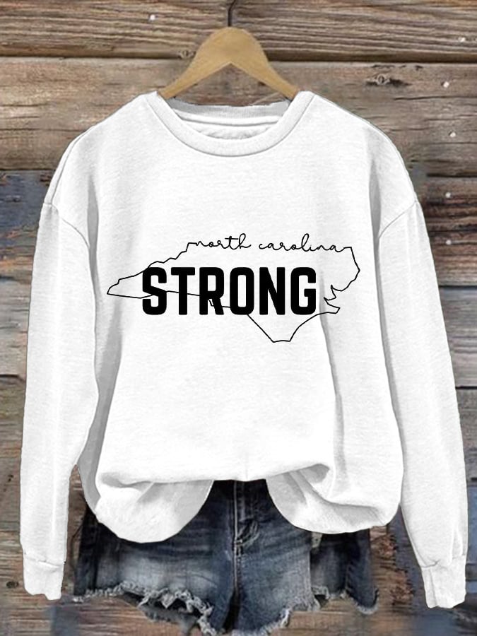 Women's Southeast Hurricane Helen North Carolina Strong Crew Neck Sweatshirt