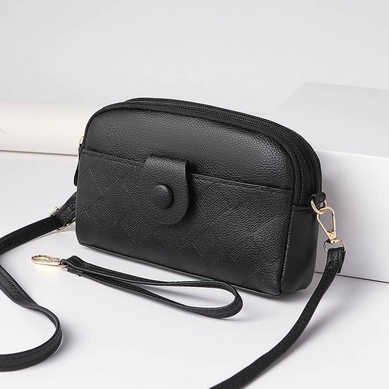 Women's Mini PVC Solid Color Streetwear Square Zipper Crossbody Bag