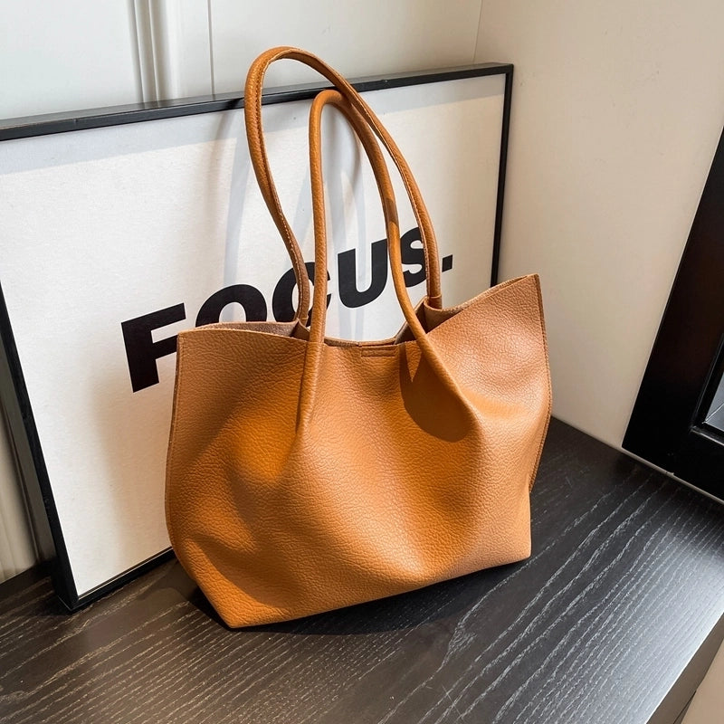 Women's All Seasons Pu Leather Solid Color Vintage Style Square Magnetic Buckle Shoulder Bag