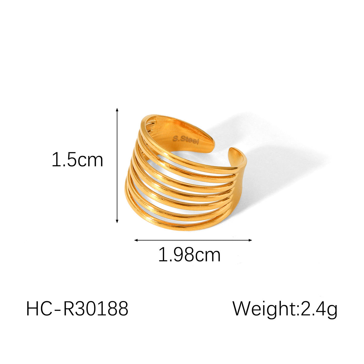 Processing Custom Hand Jewelry Geometric Stainless Steel Open Ring Female Titanium Steel Ring