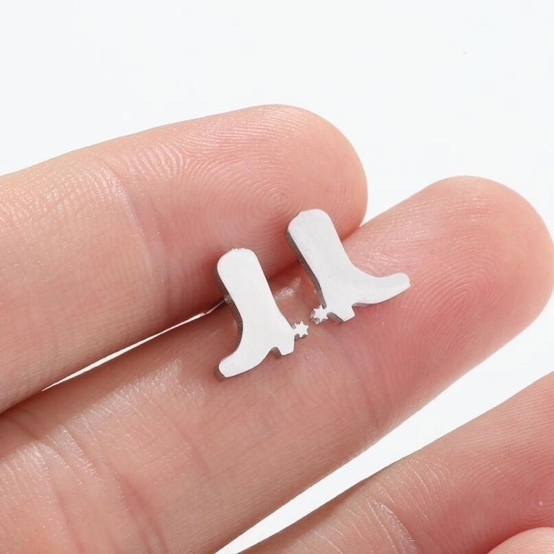 Fashion Cactus Sun Stainless Steel Plating Hollow Out Ear Studs 1 Pair