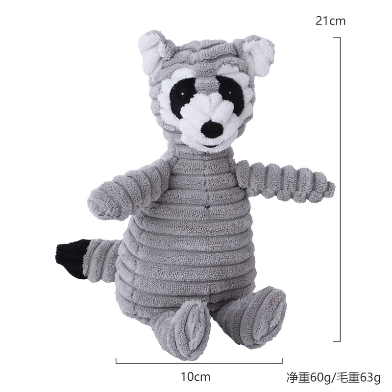 Cute Dog Teething Corduroy Sounding Plush Toy