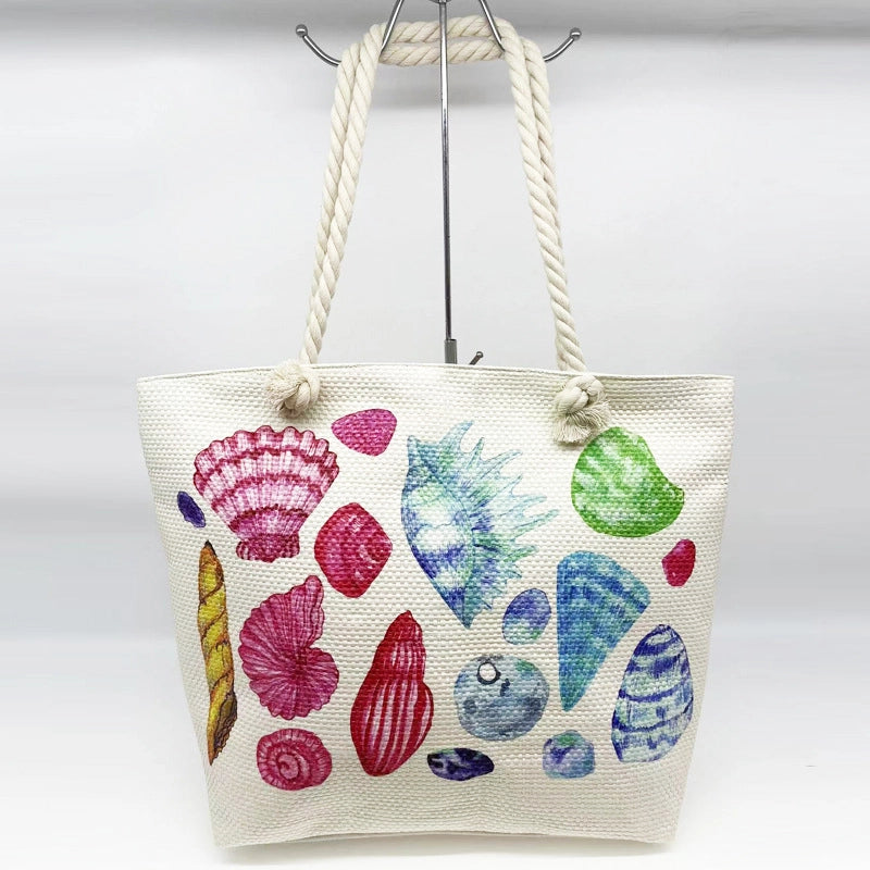 Women's Large Canvas Floral Elegant Streetwear Square Zipper Shoulder Bag