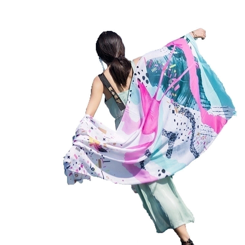Women's Casual Ethnic Style Flamingo Satin Shawl