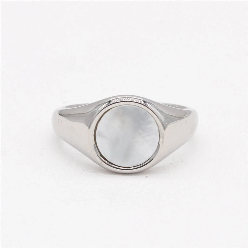 Minimalist Geometric 304 Stainless Steel Shell 18K Gold Plated Rings