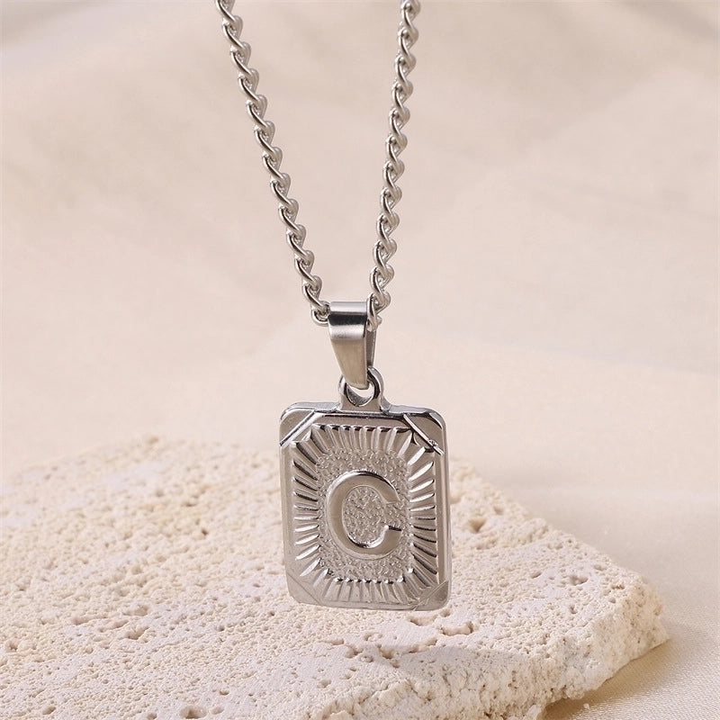 Hip-hop Letter Titanium Steel Plating Gold Plated Pendant Necklace