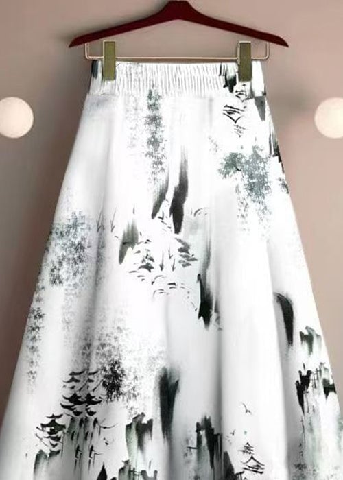 Boho Print High Waist Cotton Skirt Summer