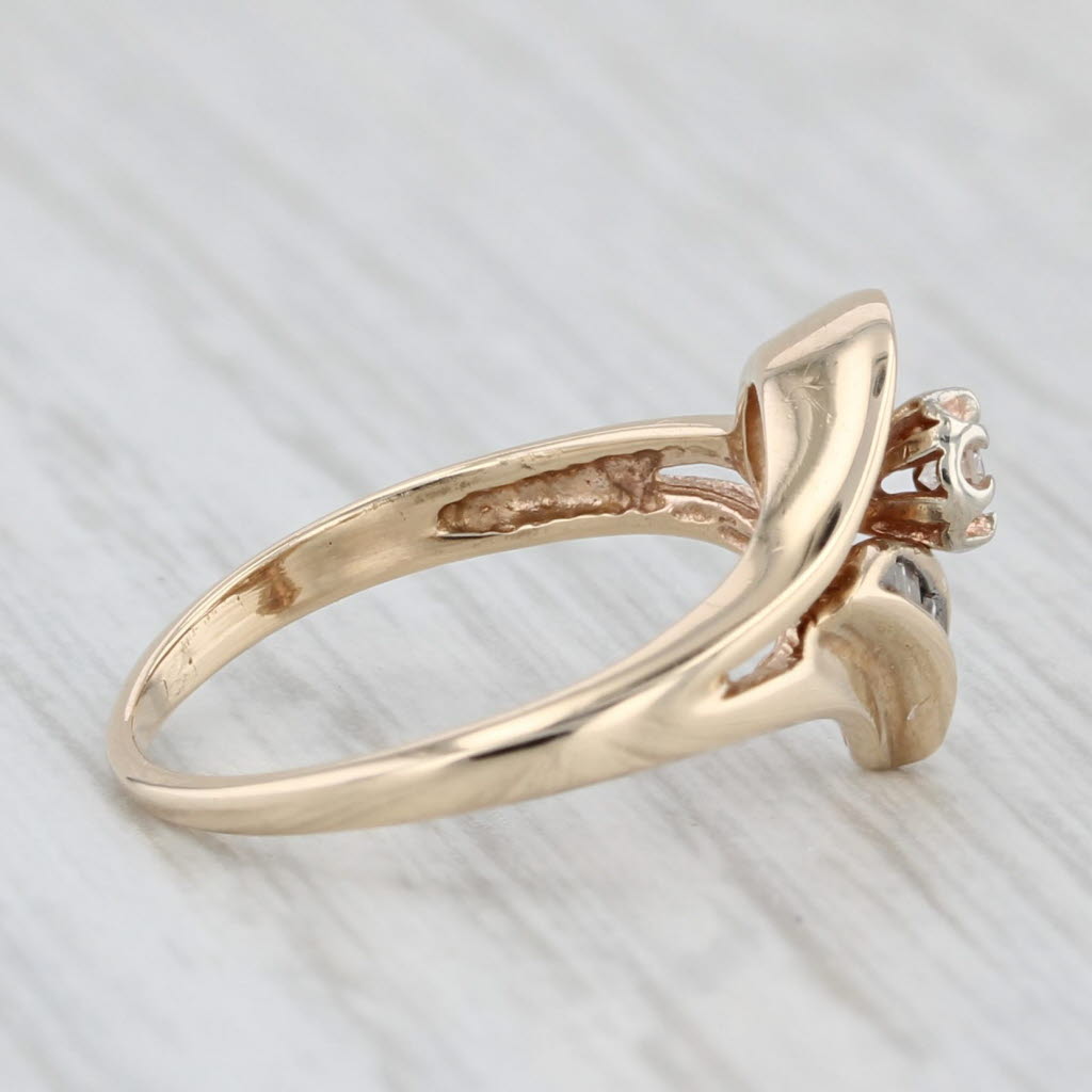 Diamond Abstract Heart Ring 10k Yellow Gold Size 3.5