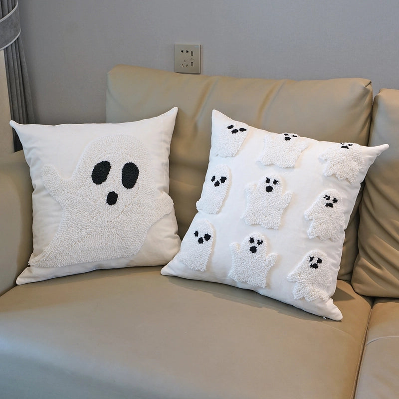Halloween Loop Velvet Embroidery Ghost Pillow Cover Home Living Room Sofa Holiday Atmosphere Decoration Halloween Cushion Cover
