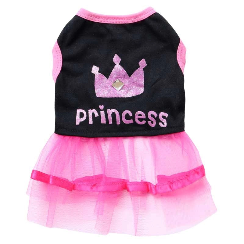 Princess Cotton Letter Heart Shape Crown Pet Clothing