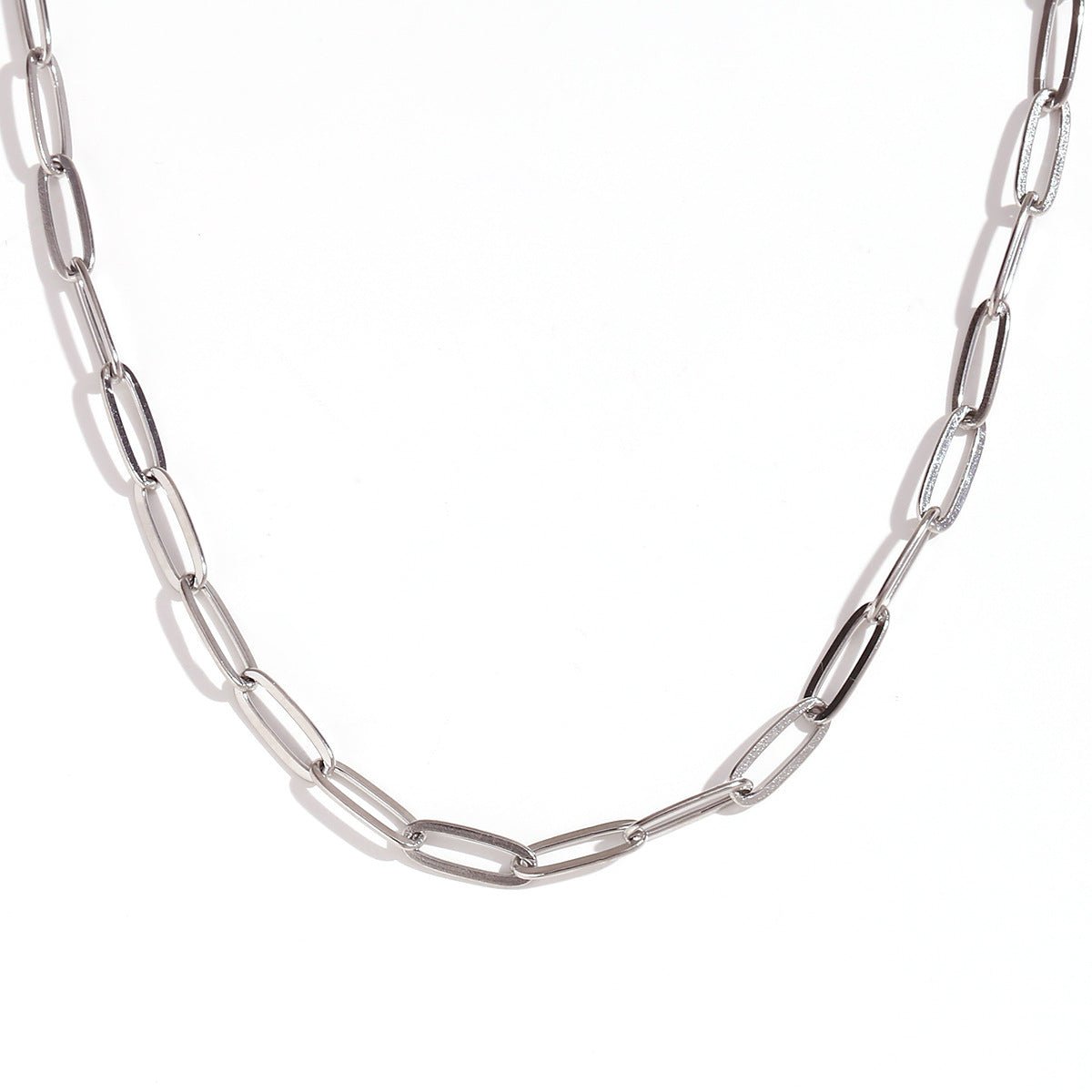 Minimalist Stripe Geometric Stainless Steel 18K Gold Plated Necklaces