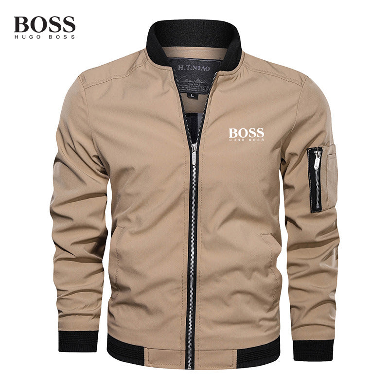 BOSS Men-s Baseball Collar Casual Jacket