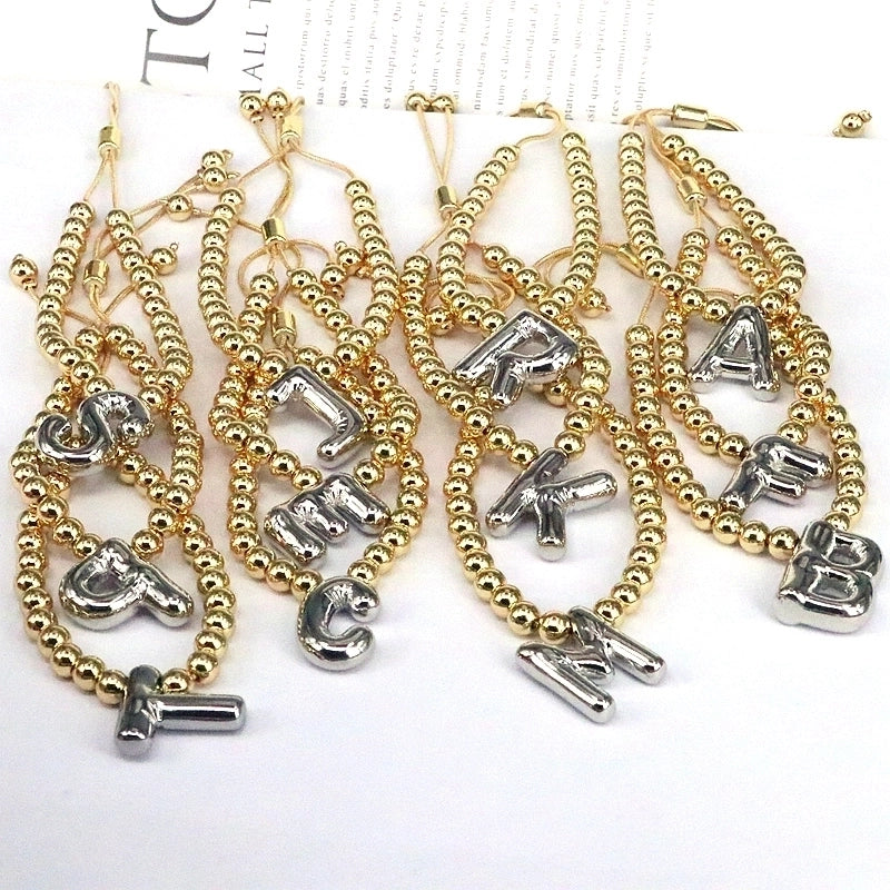 Copper Gold Plated Vintage Style Minimalist Plating Letter Bracelets