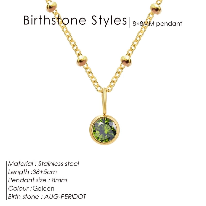 Minimalist Classic Style Geometric 316L Stainless Steel  Rhinestones Inlay Stainless Steel Necklaces