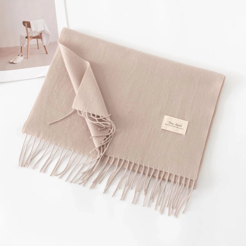 Women's Sweet Solid Color Polyester Scarf