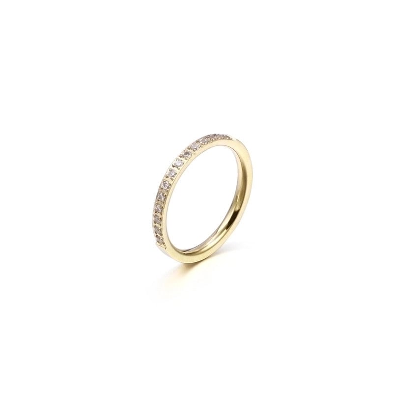 Simple Fashion Single Row Zircon Creative Jewelry Stainless Steel Ring