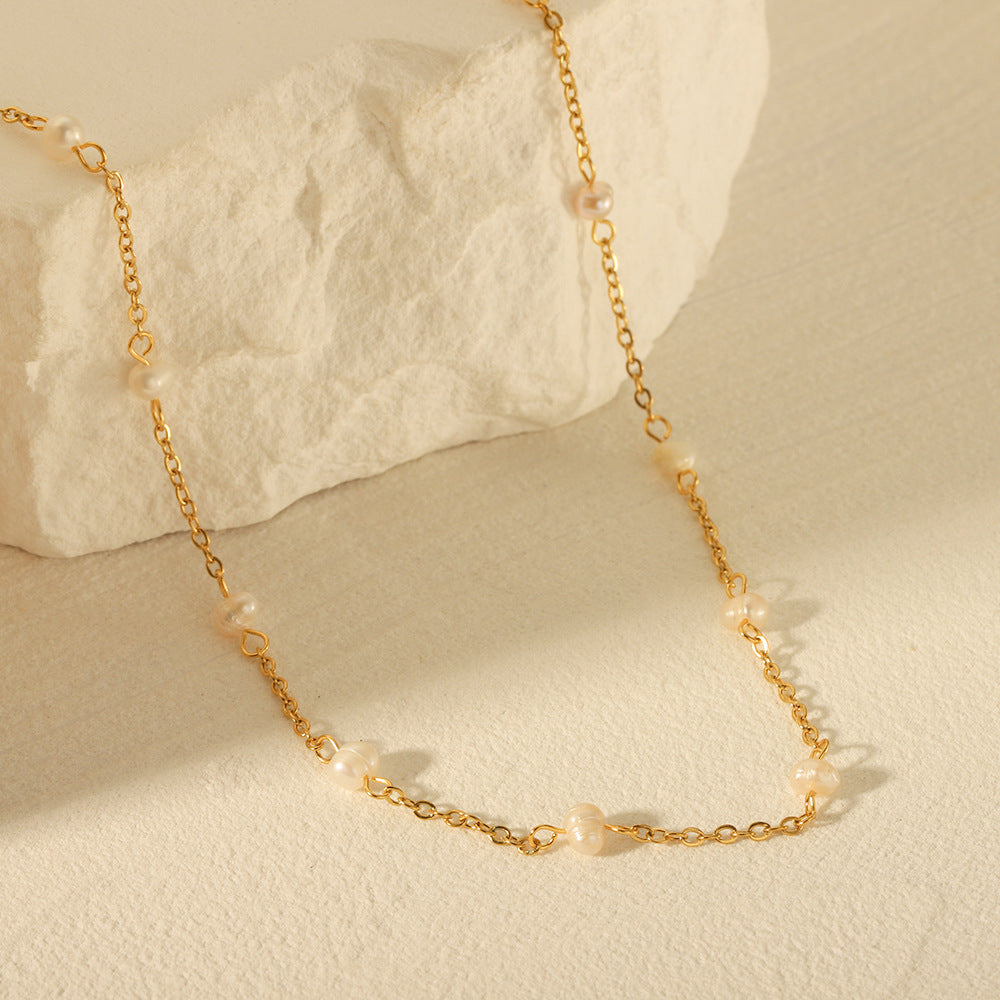 IG Style Round Geometric Stainless Steel Electroplating Necklaces