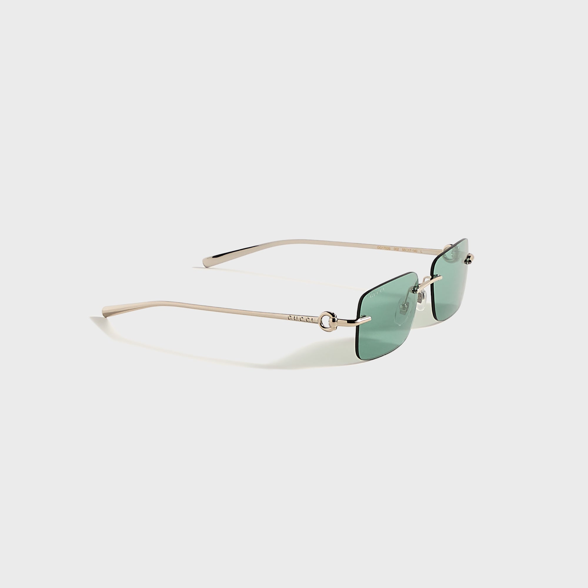 Gucci Rectangular Frames - Silver / Green