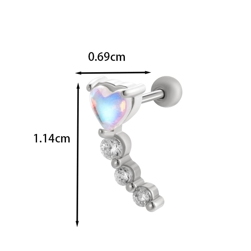 1 Piece Ear Cartilage Rings & Studs IG Style French Style  Water Droplets Flower Copper Inlay Zircon
