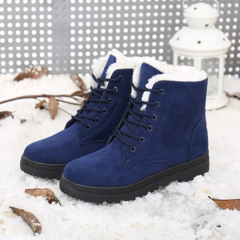 Women Warm Fur Lined Ankle Boots
