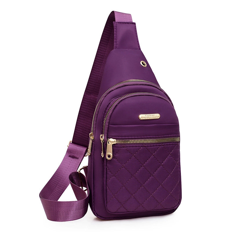 Chest Bag Women's New Korean-style Crossbody Bag Girls' Sports Chest Bag Street Oxford Cloth Simple Chest Bag