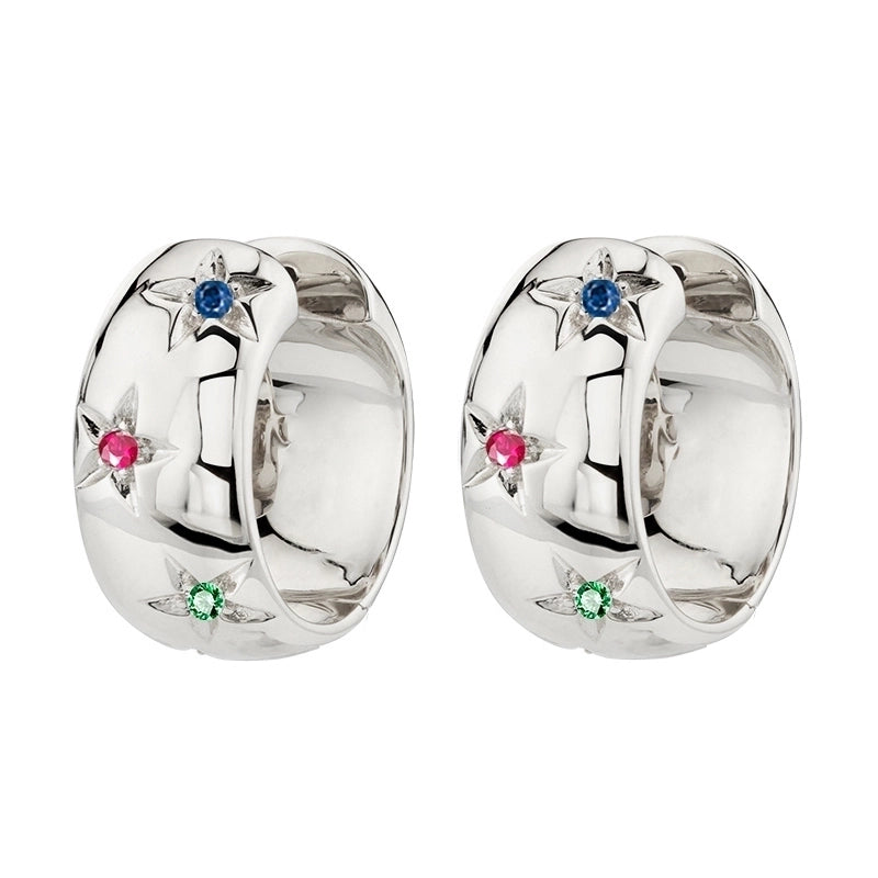 1 Pair Ig Style Vintage Style Classic Style Circle Star Plating Inlay Copper Zircon 18k Gold Plated Earrings